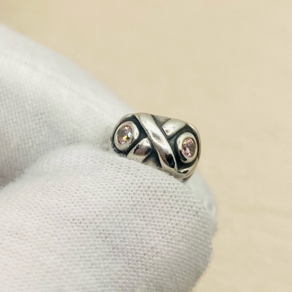 EUC Pandora 790520PCZ Silver Ballerina Ballet Dancer Slippers Dangle Charm - Picture 4 of 7